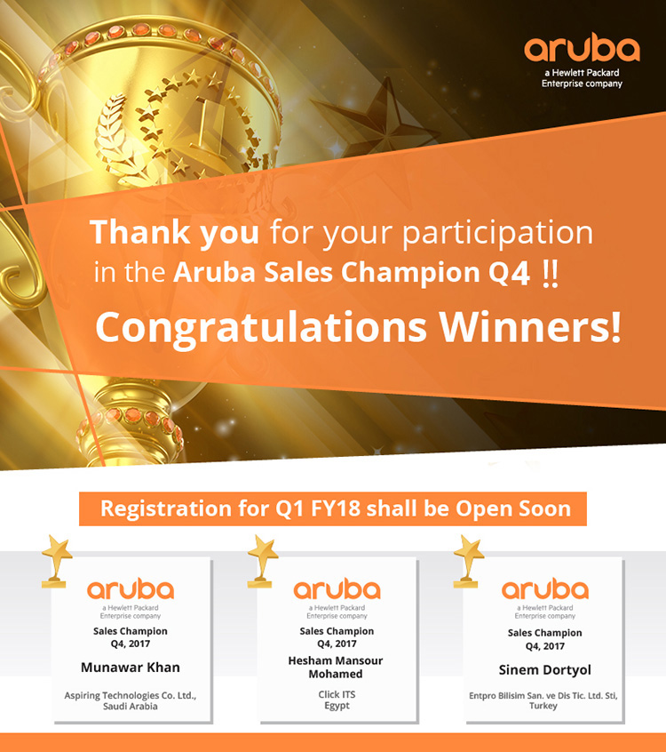 Aruba Sales Champion Q4/2017